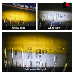 Nouveau système d'éclairage de <span class=keywords><strong>moto</strong></span> à 6 projecteurs LED bleus, double couleur (<span class=keywords><strong>blanc</strong></span> et jaune), feux externes avec phare 12V - Product Image 6