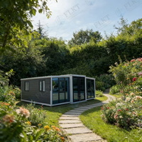 FLKT 2026 Maison Conteneur Extensible de Luxe 20ft/40ft Préfabriquée à Double Aile Pliable, Maison Mobile Modulaire avec Chambre et Jardin