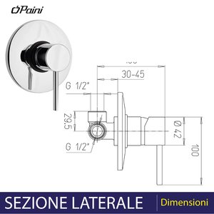 Mélangeur de douche à levier unique chromé Outil de tournage intégré - Product Image 4
