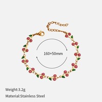 Roestvrijstalen armband 18K verguld kersenfruit delicaat casual voor dames dagelijks gebruik mode polssieraden