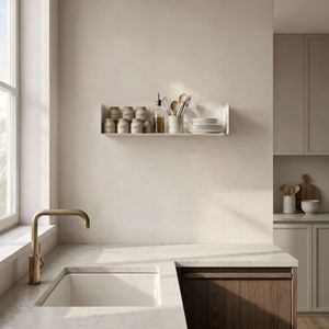 Étagère murale en acier Magnus 60x20 cm, finition mate, style industriel moderne, pour salon ou bureau, montage mural - Product Image 1