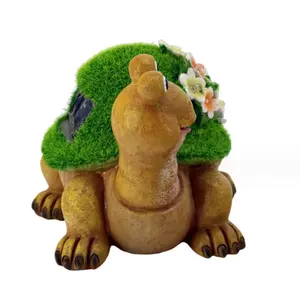 Waterproof LED Pastoral Resin Turtle Statue Creative Micro Landscape Decoration For Garden Courtyard Personalized Handicraft