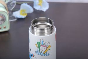 定制标志便携式真空绝缘不锈钢水瓶手压式大容量所有户外野营 - Product Image 5