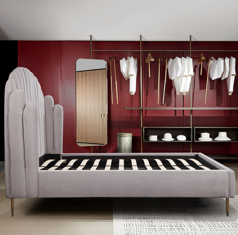 bedroom furniture white soft modern luxury upholstered king queen size real leather bed frame