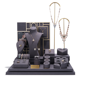 Fondo fotográfico, estatua impresa personalizada, juego de exhibición de joyería de mesa, Bustos, <span class=keywords><strong>tienda</strong></span> de cuero de ante negro, soportes de exhibición de joyería - Product Image 1