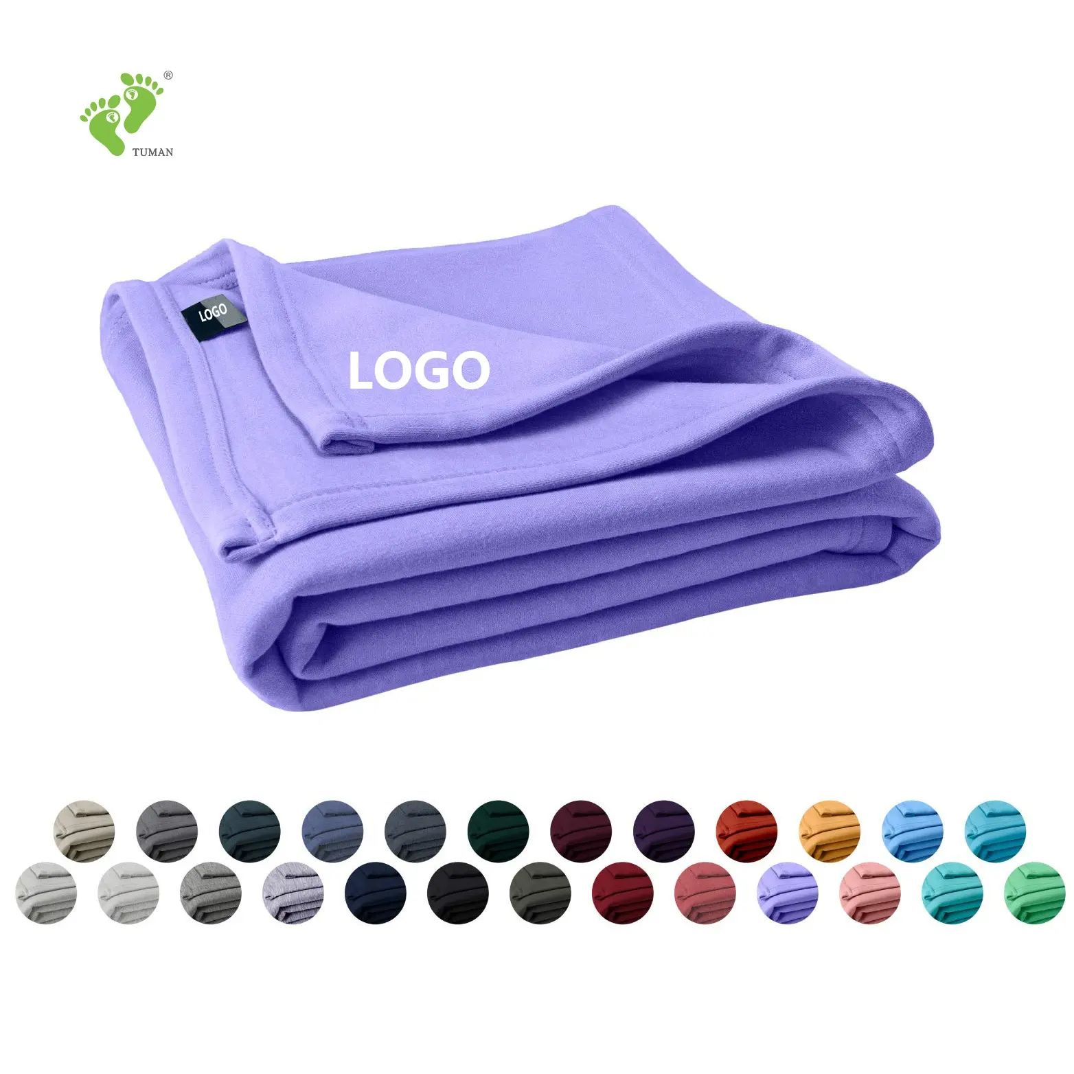 Longsen custom label thick Jersey poly cotton throw lightweight knit fleece wearable microfiber blanket sublimation blanket