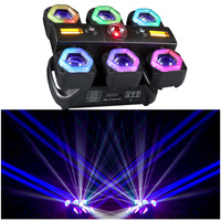 Luz Móvil de Cabeza LED de 150W, Luces de Bola Mágica Láser, 6 Ojos, DMX, KTV, Discoteca, DJ, Boda, Fiesta de Navidad, RGBW, Luz de Escenario para Club