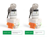 Interrupteur rotatif étanche LAY37-11BN 22mm 1NO1NC IP65 ABS avec clé 10A 600V pour usage domestique LED