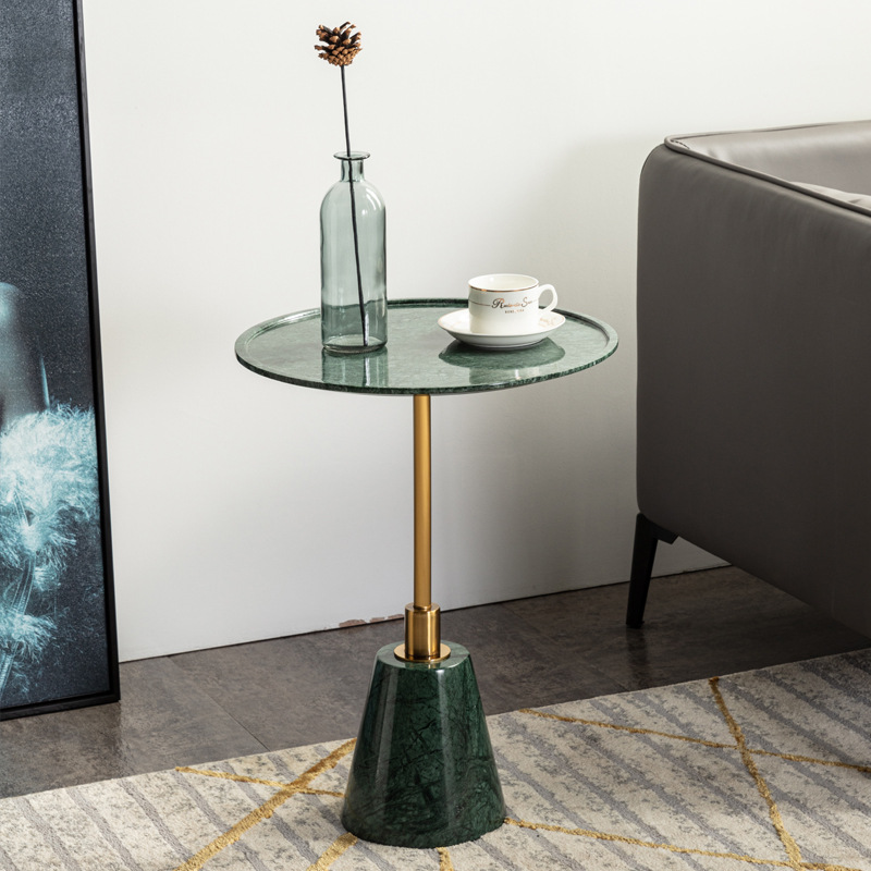 Stainless steel side table Nordic sofa combination coffee table designer model room Indian green marble small corner table Modern Green Round Small Marble Coffee Table Round Marble Coffee Table,Green Marble Table,Modern Marble Coffee Table,Round Marble Coffee Table,Small Marble Table