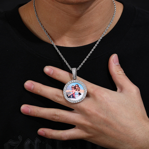 Colgante de foto con diamantes de moissanita VVS, joyería de estilo Hip Hop, foto personalizada con imagen de recuerdo, collar, <span class=keywords><strong>2022</strong></span> - Product Image 3