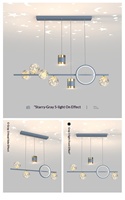 Lampe suspendue LED JACKSUN moderne pour table à manger, globe en verre, lustre de 39,37'' de long pour restaurant, salle à manger, éclairage domestique