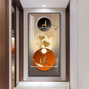 Kustom modern abstrak lukisan seni dinding kristal porselen bingkai karya seni untuk ruang tamu hotel kantor latar belakang dinding - Product Image 1