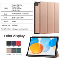 Support à trois volets en cuir PU de luxe 10.1 pouces étui de protection intelligent pour tablette pour 2023 Teclast M40 Pro P20 HD P20S universel
