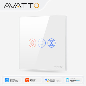 AVATTO CS06 Interrupteur intelligent WiFi+RF433 pour rideaux, contrôle via l'application Tuya, calibration parcentage, compatible Alexa Google Home pour moteur de stores enrouleurs - Product Image 1
