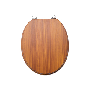 New Universal Heavy Duty MDF Wooden <strong>Toilet</strong> <strong>Seat</strong> with Chrome Hinge Anti-Bacterial <strong>Pine</strong> Effect Soft Close Function for Bathroom - Product Image 3