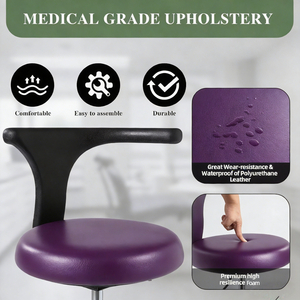 Sgabello Ergonomico <span class=keywords><strong>Industriale</strong></span> Resistente, Sedia Dentistica Pneumatica Regolabile per Officina <span class=keywords><strong>e</strong></span> Uso Medico - Product Image 4