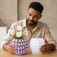 Moule en silicone réutilisable pour pot de fleurs en ciment et plâtre, moules DIY pour pot de fleurs en béton coulé à la main pour la décoration de la maison et du jardin