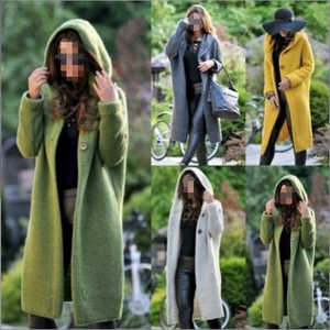 S-5XL primavera nuovo maglione da <span class=keywords><strong>donna</strong></span> di media lunghezza <span class=keywords><strong>Cardigan</strong></span> <span class=keywords><strong>con</strong></span> <span class=keywords><strong>cappuccio</strong></span> lavorato a maglia da <span class=keywords><strong>donna</strong></span> - Product Image 1