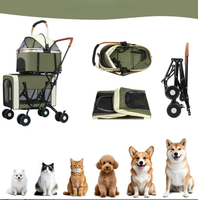 Poussette pour chats jumeaux de grande taille, poussette à 360 degrés avec vue panoramique, chariot à 4 roues pour animaux de compagnie, poussette pour chats et chiens de grande et petite taille