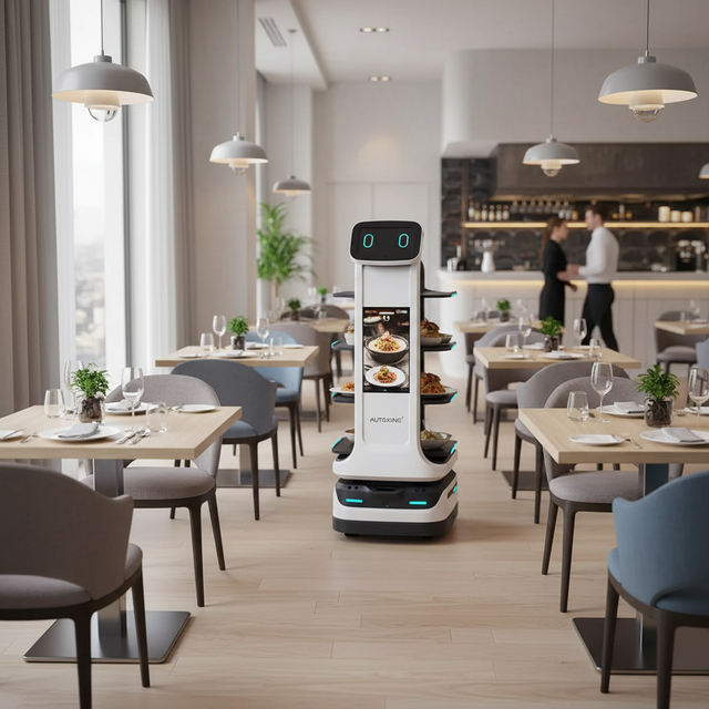 Smart Food Delivery Robot 70cm Narrow Passage 10h Runtime Car-Grade Suspension IP43 Waterproof 40kg Payload Auto Charge 4G/5G