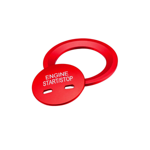 Bouton de démarrage du moteur en alliage d'aluminium, interrupteur d'allumage, couvercle de bouton, anneau de garniture, autocollant, style sportif, utilisation en course automobile, compatible - Product Image 2
