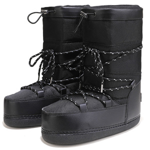 <span class=keywords><strong>Botas</strong></span> de Nieve Impermeables con Punta Redonda, Estilo Esquí, Negras, para <span class=keywords><strong>Mujer</strong></span>, con Forro Grueso y Cálido, Altura de Caña de 25 cm - Product Image 5