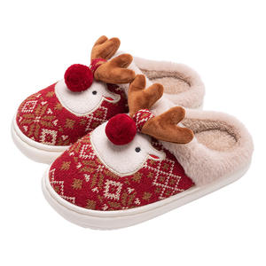 Chaussons d'hiver personnalisés pour femmes avec logo, chaussures d'intérieur chaudes pour l'été, sandales de Noël en stock - Product Image 1
