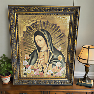 華やかなゴールドフレームの壁アート30x40グアダルーペの聖母家庭やオフィスのためのエレガントな装飾 - Product Image 3