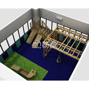 Moetry Sensory Room Kids Indoor <strong>Play</strong> Jungle Gym Wooden Monkey Bars Climbing <strong>Frame</strong> with Gymnastic Therapy Swing - Product Image 4