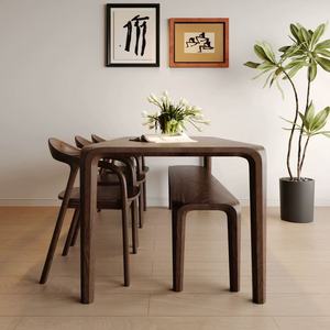 North American <b>Walnut</b> Solid Wood Dining <b>Table</b> Rectangle Handmade Modern Dining Room Furniture - Product Image 3