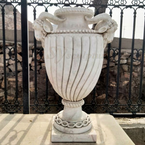 Grand Vase de fleurs en marbre sculpté à la main, pot d'extérieur, jardinière de <span class=keywords><strong>jardin</strong></span>, Sculpture - Product Image 2
