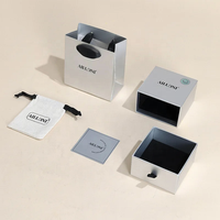 Ensemble de boîtes à bijoux en papier de luxe personnalisées, boîte à bijoux avec sac, boîte de rangement pour collier, boîte en carton, ensemble de sacs