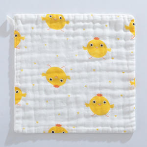 Toalla cuadrada de gasa de algodón de alta densidad de seis capas para bebé, pañuelo para niños, toalla de alimentación, estampado de dibujos animados, jersey infantil - Product Image 4
