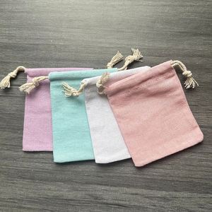 Sac à poussière en toile de coton de haute qualité, sac cadeau en coton coloré avec doubles cordons - Product Image 1
