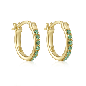 Aretes CANNER de Plata Esterlina 925 con Circonitas Cúbicas de Colores, Bañados en Oro Vermeil de 18K, Tipo Huggie, de Lujo para Mujer - Product Image 1