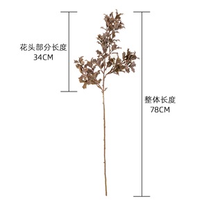 Plante Artificielle Séchée Harry's Leaf en PVC Souple Beige Café, Décoration de Mariage Style INS, Artisanat - Product Image 4