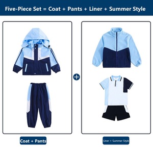 زي مدرسي رياضي للربيع والخريف للمدارس المتوسطة والثانوية بأسلوب الأكاديمية البريطانية، زي مدرسي من ثلاث قطع قابل للفصل - Product Image 5