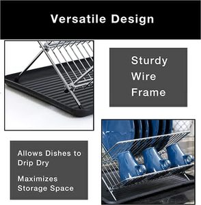 Organizador de Cubiertos de Cocina DS1499, Escurridor de Platos Plegable de Acero Inoxidable, Escurridor de Platos Plegable de 2 Niveles - Product Image 4
