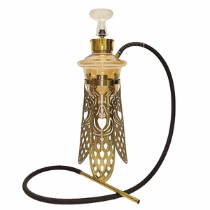 Soporte de lujo para narguile de acero inoxidable con diseño artístico hueco único y técnica de espejo para fumar narguile, chicha, shisha en bares. - Product Image 2