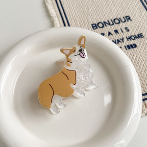 YHA Fermaglio per Capelli da <span class=keywords><strong>Donna</strong></span> a Forma di Cane, Piccolo, in Acrilico, Fatto a Mano, di Alta Qualità, Accessorio di Design di Nicchia per l'Inferiore della Testa - Product Image 5