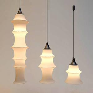 Lustre LED créatif en forme de lanterne longue, style chinois, en <span class=keywords><strong>tissu</strong></span> de soie nordique, modèle de lampe suspendue personnalisée - Product Image 3