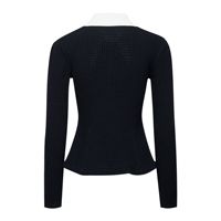 Ensemble deux pièces pour femmes, style preppy, col polo noir en tricot, jupe plissée, nouvelle collection automne 2026
