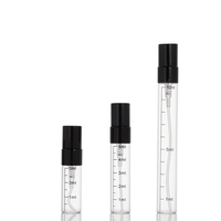 Botol semprot parfum tabung kaca Mini, perjalanan dapat diisi ulang botol penyemprot parfum kosong dengan tutup 10ml