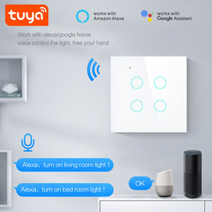 Interruptor Inteligente Táctil WiFi Tuya de 4 Canales, Interruptor de Pared de Vidrio Templado con un Solo Cable PST-TY-<span class=keywords><strong>E4</strong></span> - Product Image 2
