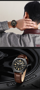 นาฬิกาข้อมือควอตซ์แฟชั่นผู้ชาย NAVIFORCE รุ่น NF8078 กันน้ำ 3ATM หน้าปัดเรืองแสง ดีไซน์คลาสสิก สายหนัง PU - Product Image 3