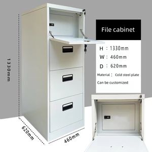 Gabinete <span class=keywords><strong>de</strong></span> archivo <span class=keywords><strong>de</strong></span> acero <span class=keywords><strong>de</strong></span> 4 cajones con cerradura <span class=keywords><strong>de</strong></span> metal con bóveda segura - Product Image 4