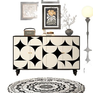 Pháp Retro lối vào phòng khách phòng ngủ Tủ lưu trữ với bảng điều khiển thiết kế 4 ngăn sơn sideboard cho khách sạn Homestay - Product Image 5