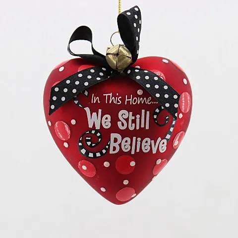 Wholesale Hand Blown Glass Hollow Heart Shaped Christmas Pendant With Lace Up Bells Wedding Decoration Accessories
