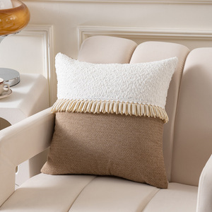 <span class=keywords><strong>Housse</strong></span> <span class=keywords><strong>de</strong></span> <span class=keywords><strong>Coussin</strong></span> Carré <span class=keywords><strong>de</strong></span> Luxe Nordique Style Ins, <span class=keywords><strong>Housse</strong></span> <span class=keywords><strong>de</strong></span> <span class=keywords><strong>Coussin</strong></span> <span class=keywords><strong>de</strong></span> Canapé et Oreiller Lombaire en <span class=keywords><strong>Lin</strong></span> Bohème à Pompons avec Épissures, Pour Usage Domestique - Product Image 5