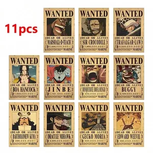 Pósteres de Papel Vintage de Anime de <span class=keywords><strong>Luffy</strong></span>, Juego de 9-13 Piezas, Decoración de Pared para Cafetería, Bar, Habitación, Póster de los Piratas del Sombrero de Paja de <span class=keywords><strong>Zoro</strong></span> - Product Image 5